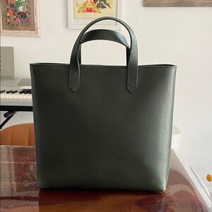 Madewell Dark Green Leather Tote Bag
